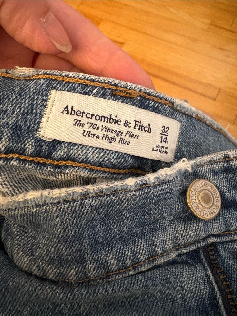 Abercrombie & Fitch Light Blue High-Rise Flare Jeans